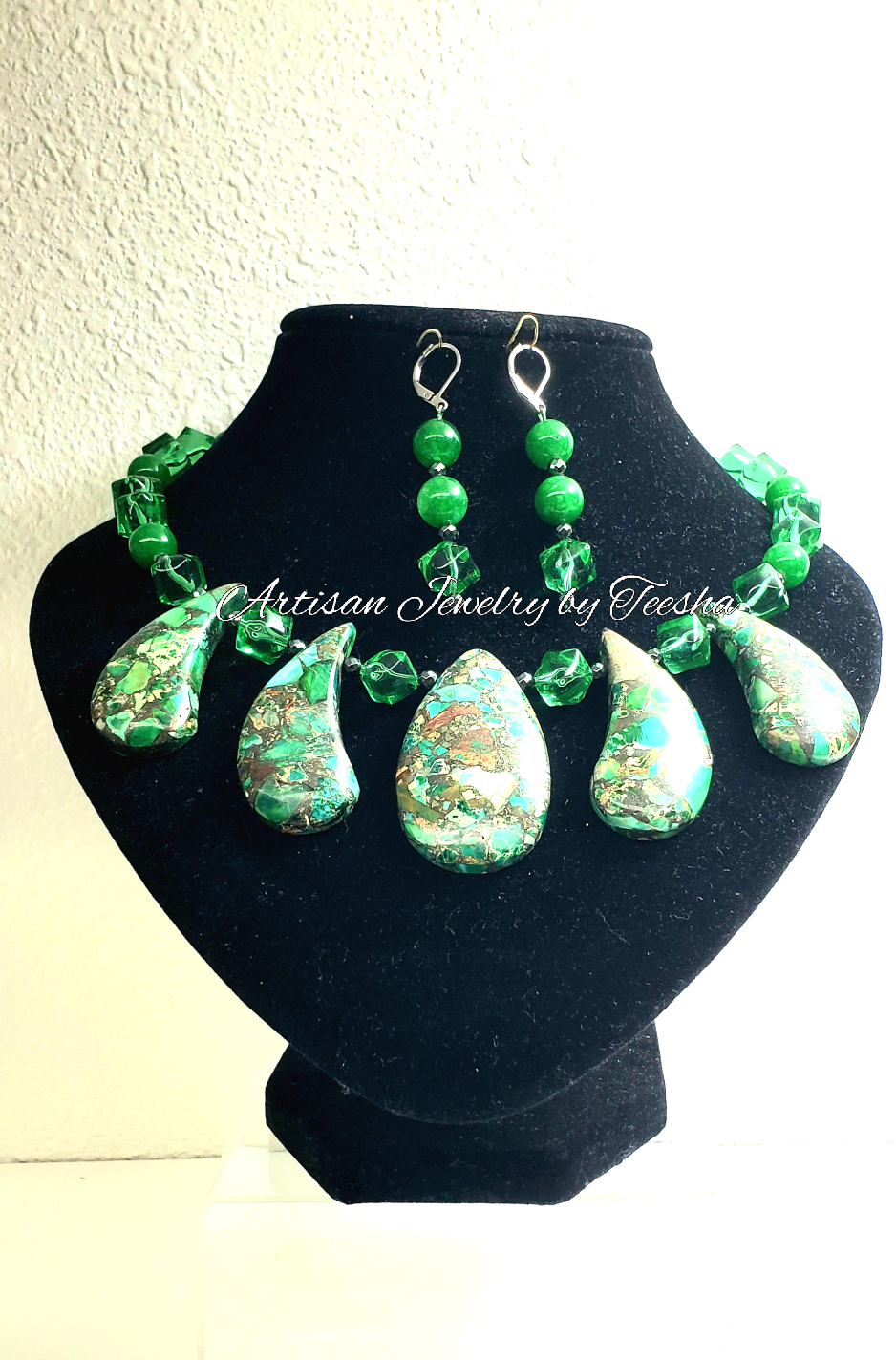 Green Imperial Jasper Choker/Necklace set