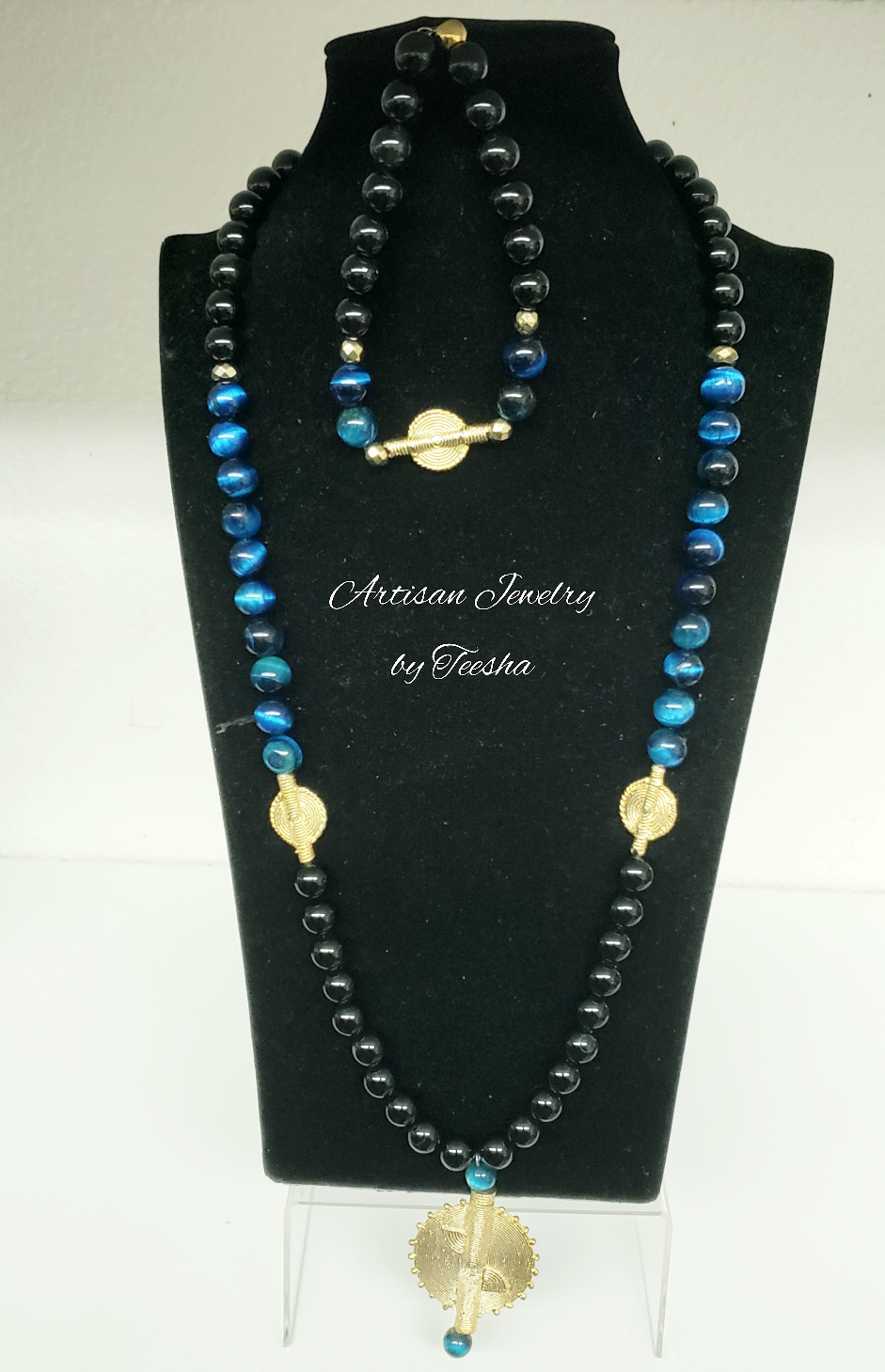 Men's Tiger's Eye necklace set